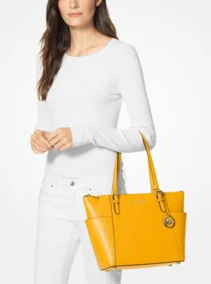 Jet Set Large Crossgrain Leather Top-Zip Tote Bag
