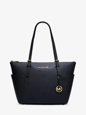 Jet Set Large Crossgrain Leather Top-Zip Tote Bag