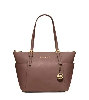 Jet Set Large Crossgrain Leather Top-Zip Tote Bag