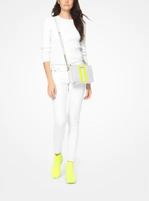 Jet Set Large Logo Stripe Crossbody Bag