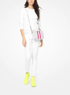 Jet Set Large Logo Stripe Crossbody Bag