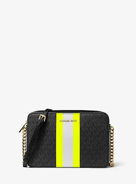 Jet Set Large Logo Stripe Crossbody Bag