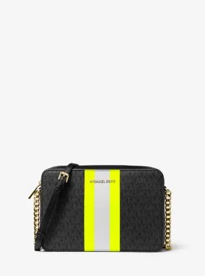 Jet Set Large Logo Stripe Crossbody Bag