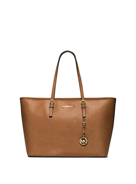 Jet Set Medium Saffiano Leather Top-Zip Tote Bag