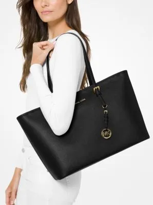 Jet Set Medium Saffiano Leather Top-Zip Tote Bag
