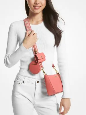 Jet Set Saffiano Leather Crossbody Bag with Case for Apple Airpods Pro®