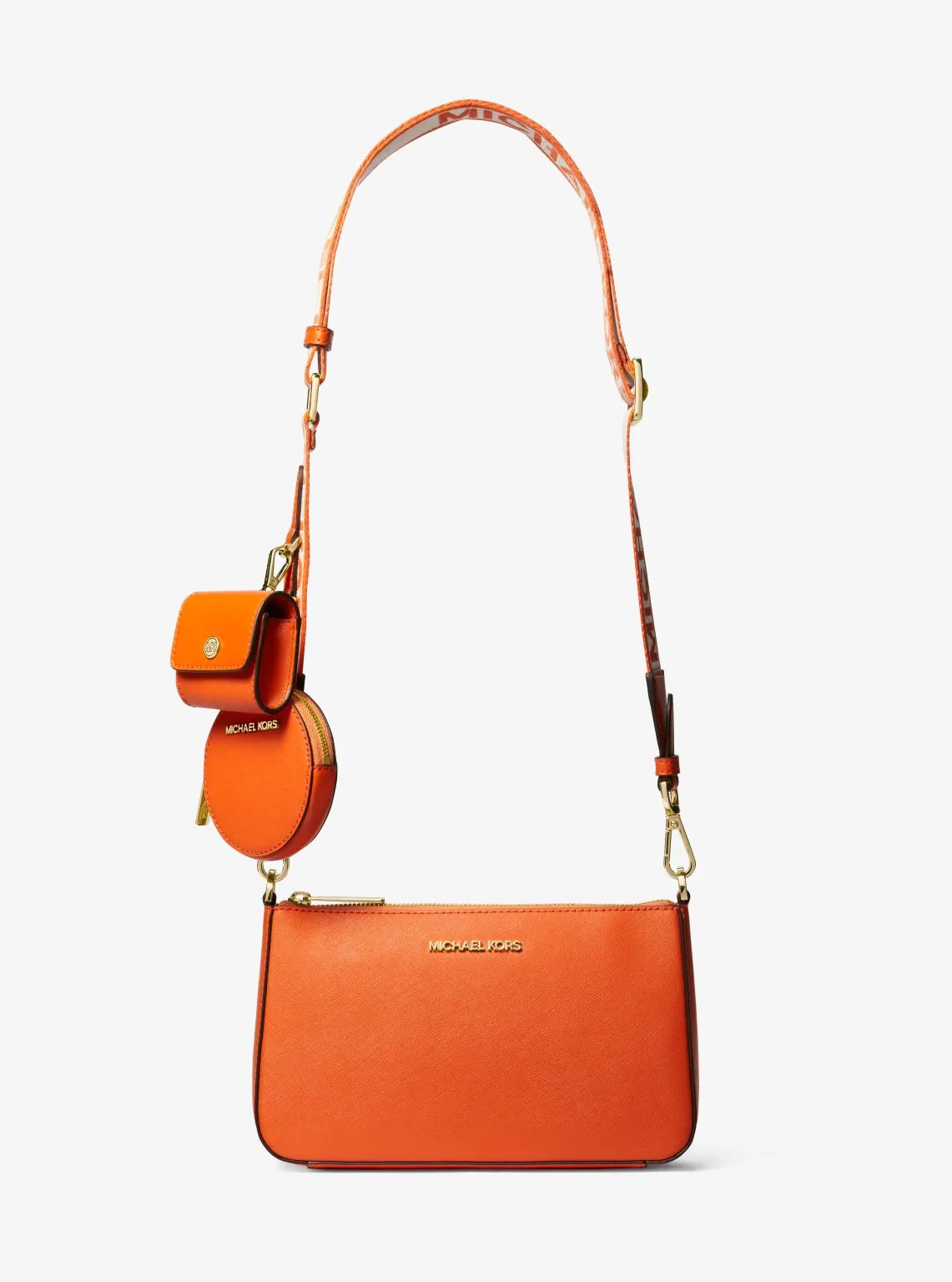 Jet Set Saffiano Leather Crossbody Bag with Case for Apple Airpods Pro®