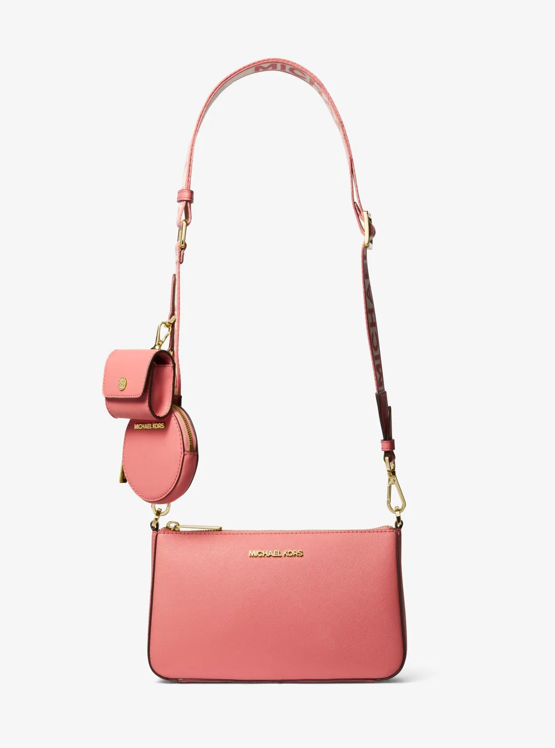 Jet Set Saffiano Leather Crossbody Bag with Case for Apple Airpods Pro®