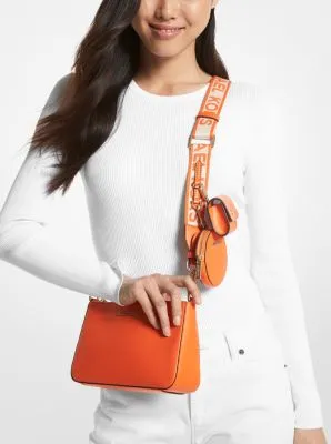 Jet Set Saffiano Leather Crossbody Bag with Case for Apple Airpods Pro®