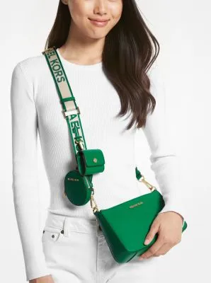 Jet Set Saffiano Leather Crossbody Bag with Case for Apple Airpods Pro®