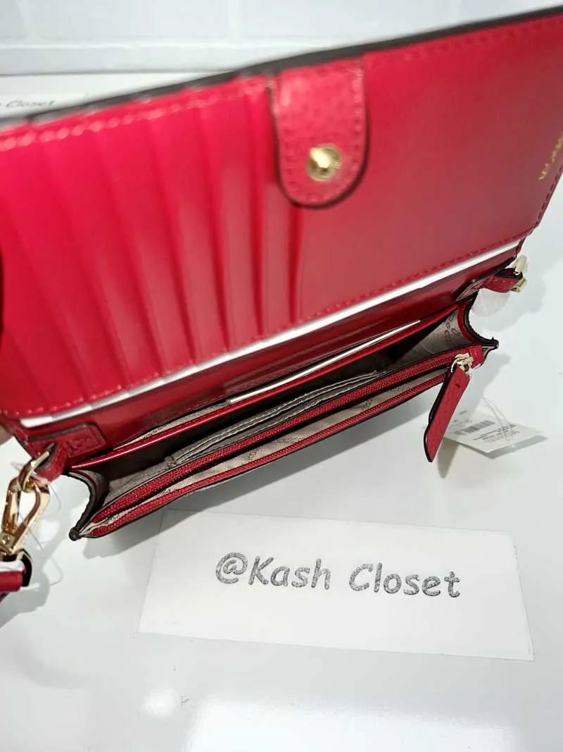 Jet Set Small Studded Faux Leather and Logo Smartphone Crossbody Bag