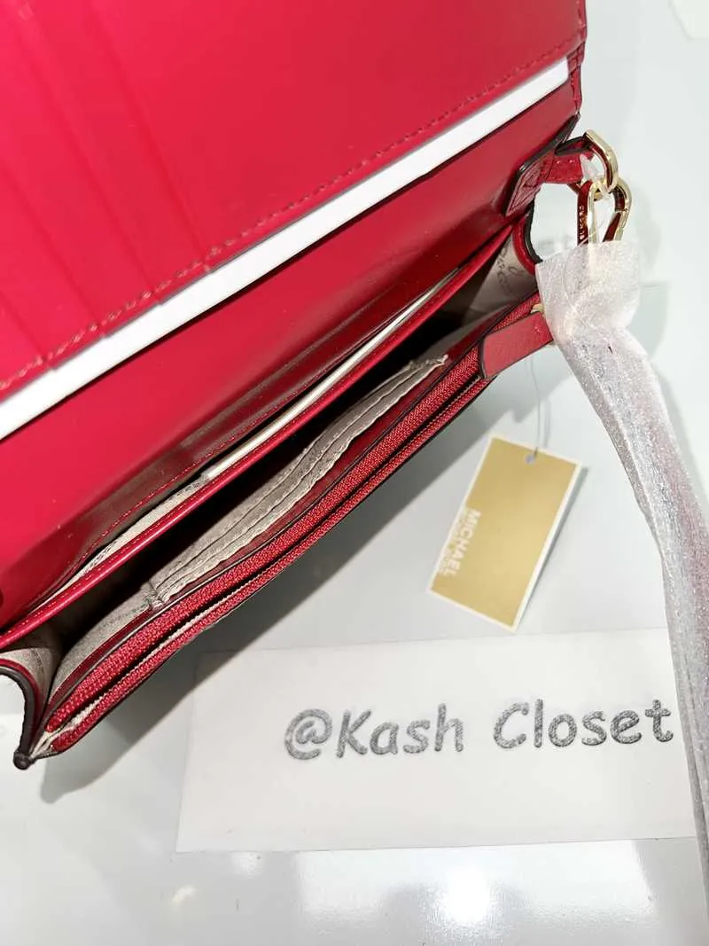Jet Set Small Studded Faux Leather and Logo Smartphone Crossbody Bag