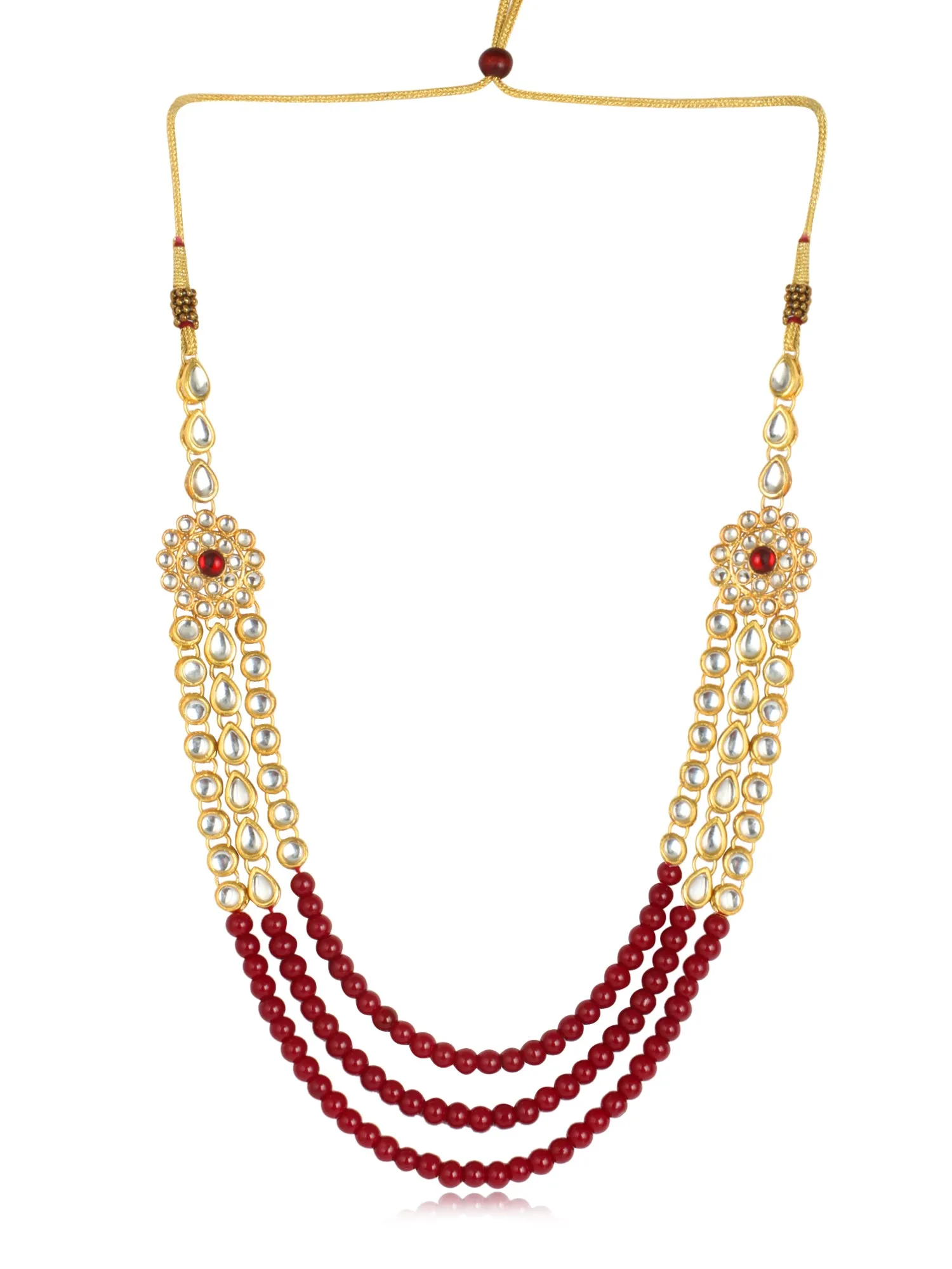 Karatcart 22K GoldPlated Kundan Rani Haar Necklace Set