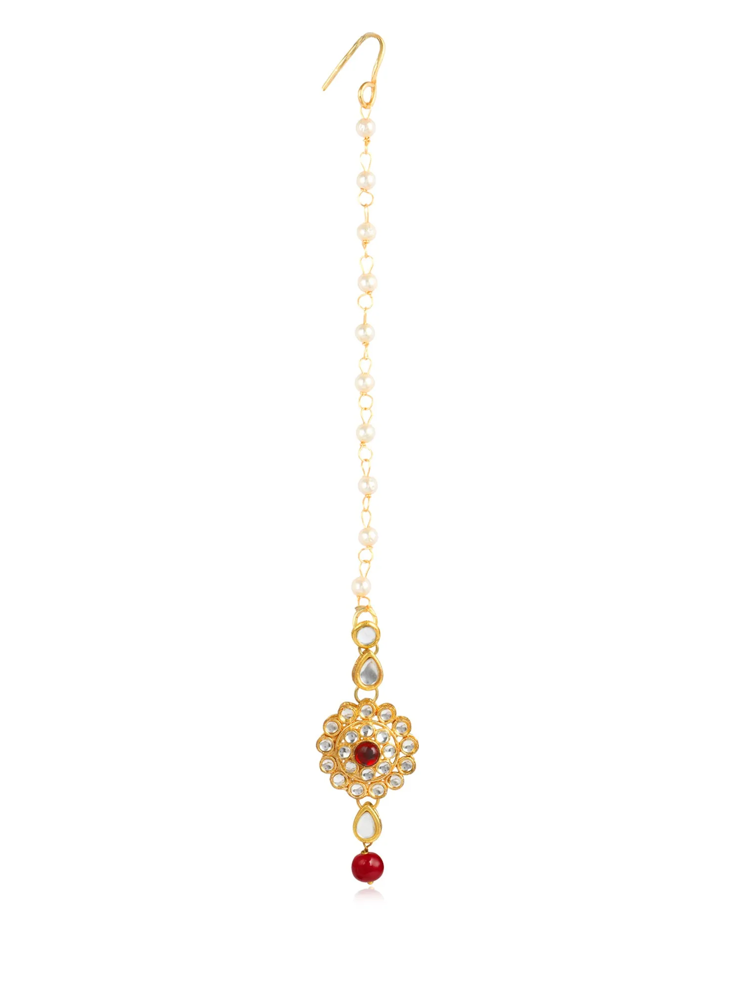 Karatcart 22K GoldPlated Kundan Rani Haar Necklace Set