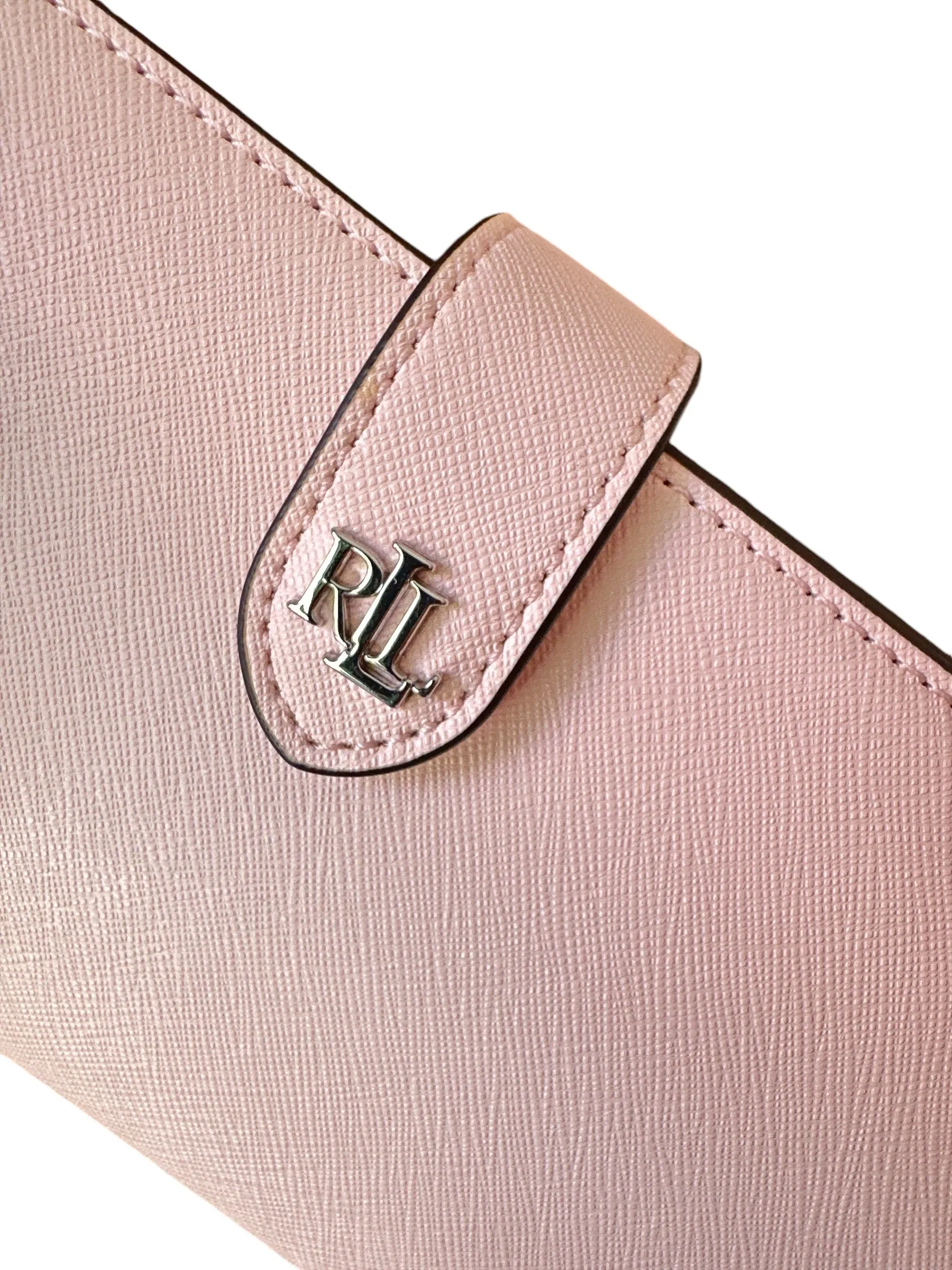 Lauren Ralph Lauren Crosshatch Leather Tech Wristlet Pink Opal