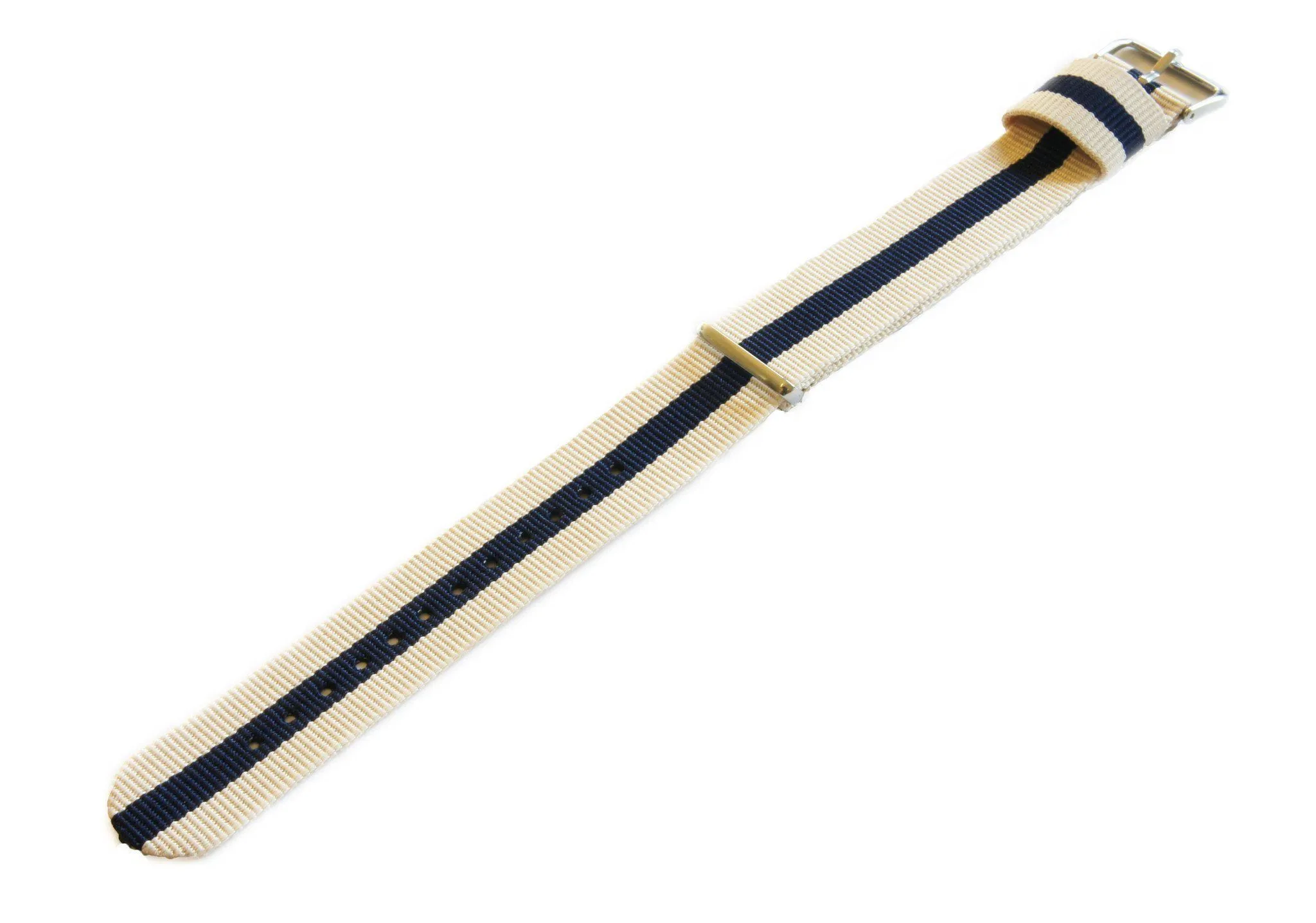 Linen And Navy NATO® Style Watch Band (18mm, 20mm, 22mm SALE)