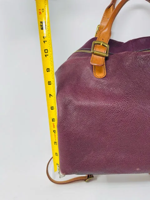 Mark & Graham maroon/brown Pebbled Leather Designer Satchel