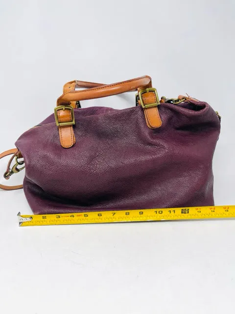 Mark & Graham maroon/brown Pebbled Leather Designer Satchel