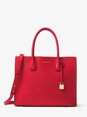 Mercer Large Pebbled Leather Accordion Tote Bag
