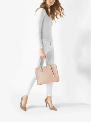 Mercer Large Pebbled Leather Accordion Tote Bag