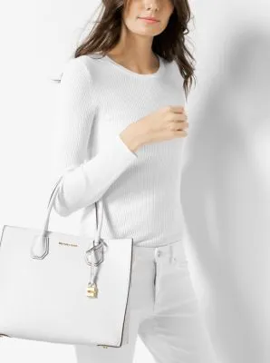 Mercer Large Pebbled Leather Accordion Tote Bag