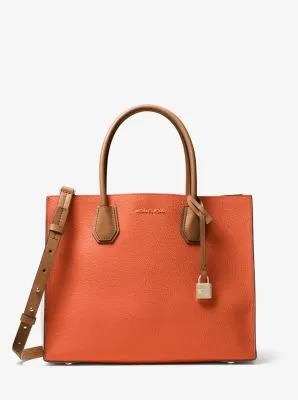 Mercer Large Tri-Color Pebbled Leather Tote Bag