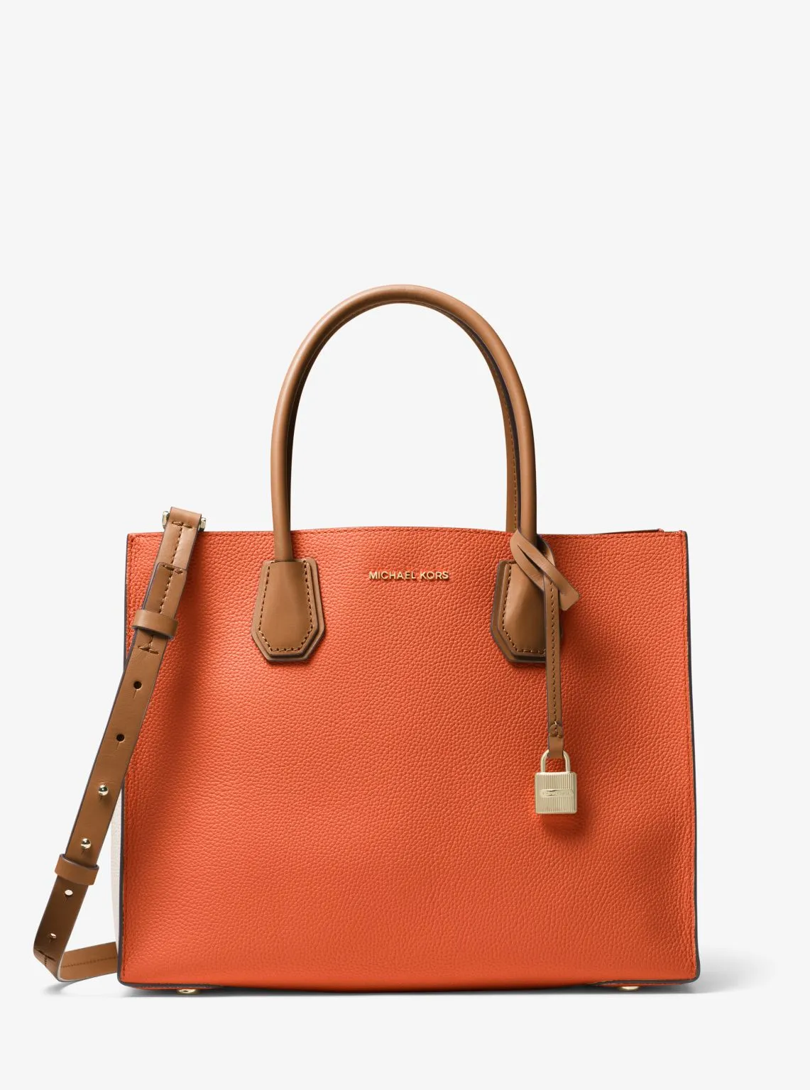 Mercer Large Tri-Color Pebbled Leather Tote Bag