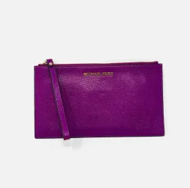 Michael Michael Kors Grape Pebbled Leather Designer Wristlet