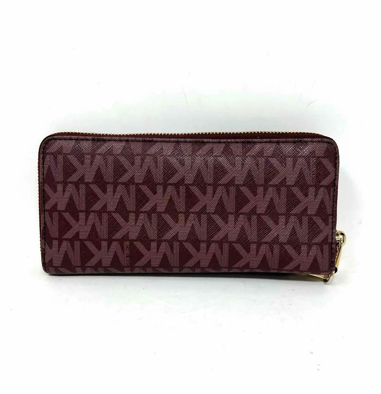Michael Michael Kors Maroon Monogrammed Saffiano Designer Wristlet