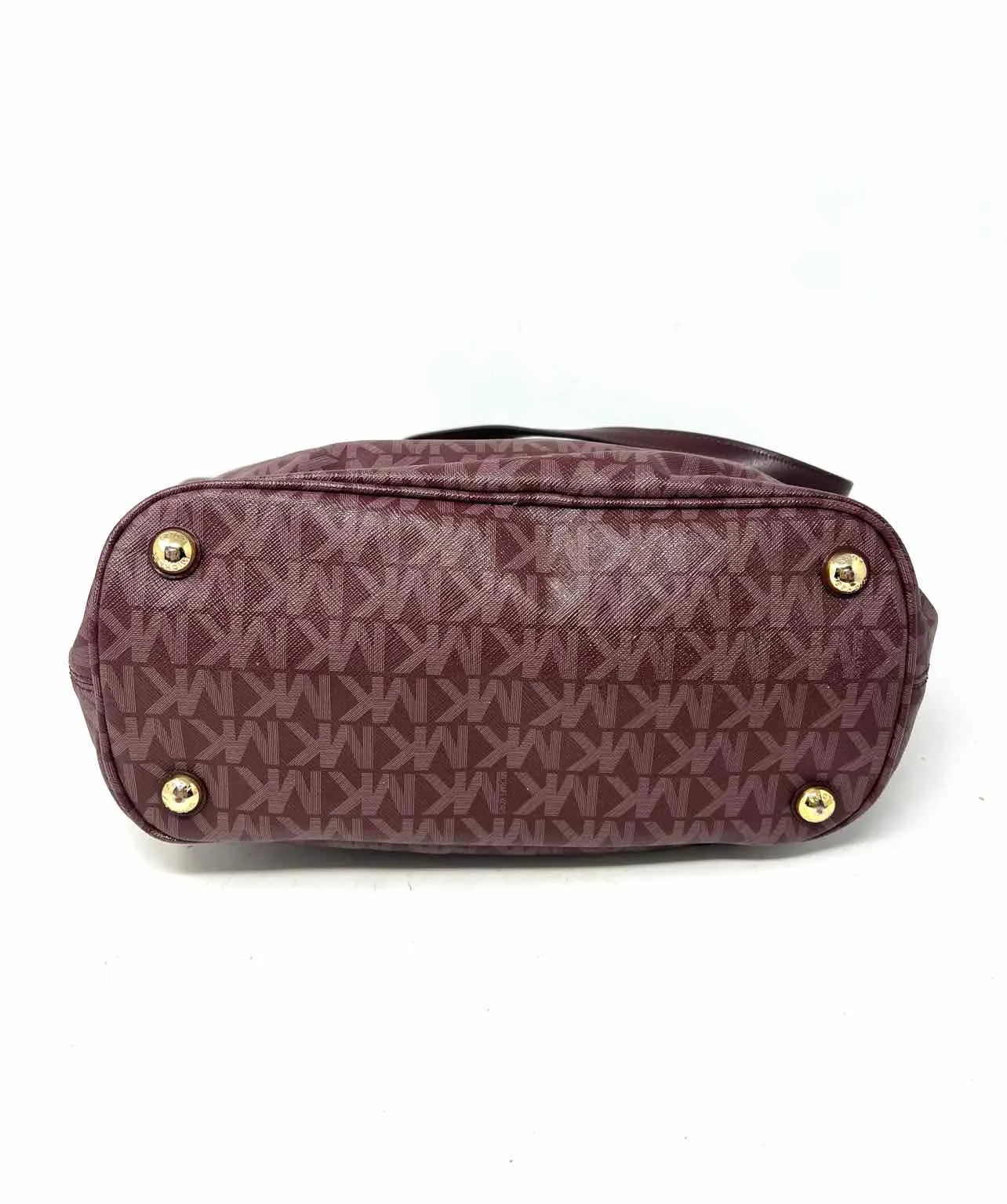 Michael Michael Kors Maroon Monogrammed Saffiano W/ DUST BAG Designer Tote