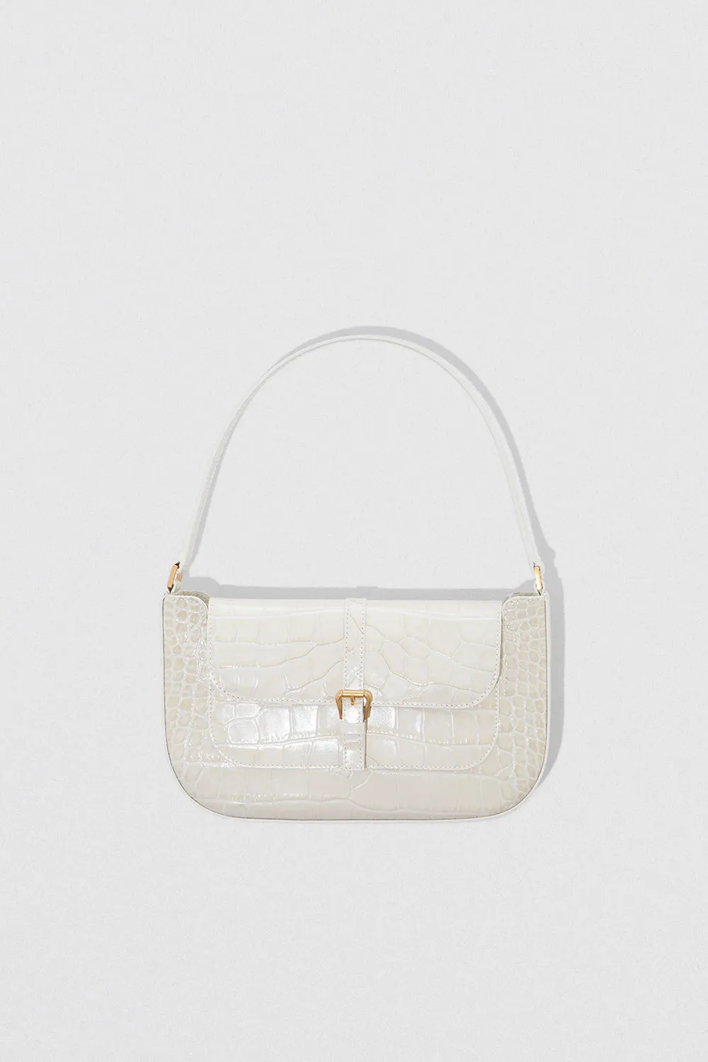 Miranda Cream Croco Embossed Leather