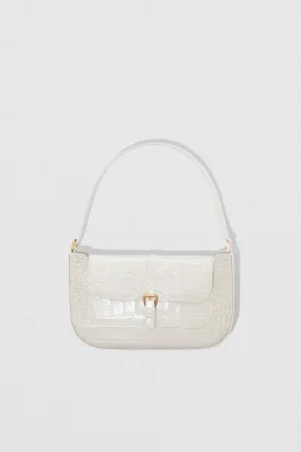 Miranda Cream Croco Embossed Leather