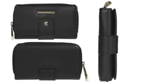 RAMPAGE Trifold Wallet with Front Tab Detailing and Back Zip Pocket
