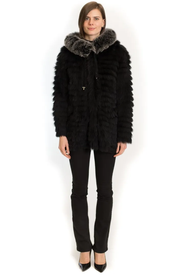 Reversible Fox Jacket with Fox Trim
