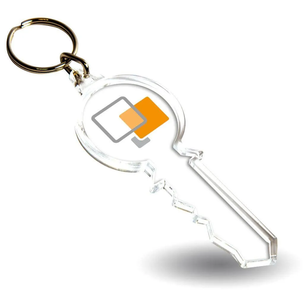 S-Key Shaped Blank Plastic Photo Insert Keyring - 79 x 32mm - Pack of 50