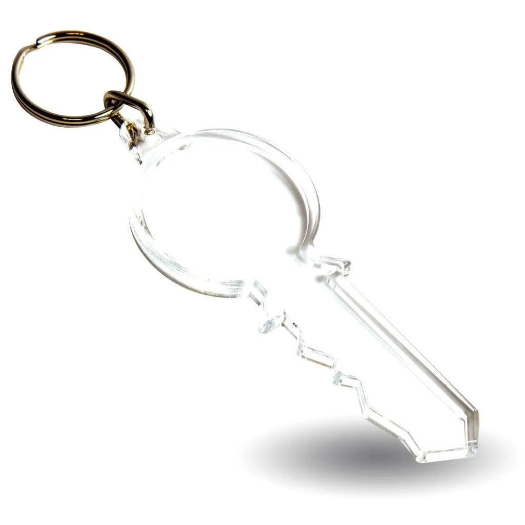 S-Key Shaped Blank Plastic Photo Insert Keyring - 79 x 32mm - Pack of 50