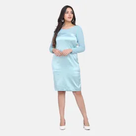 Sea Green Gorgeous Stretch Satin Party Dress 