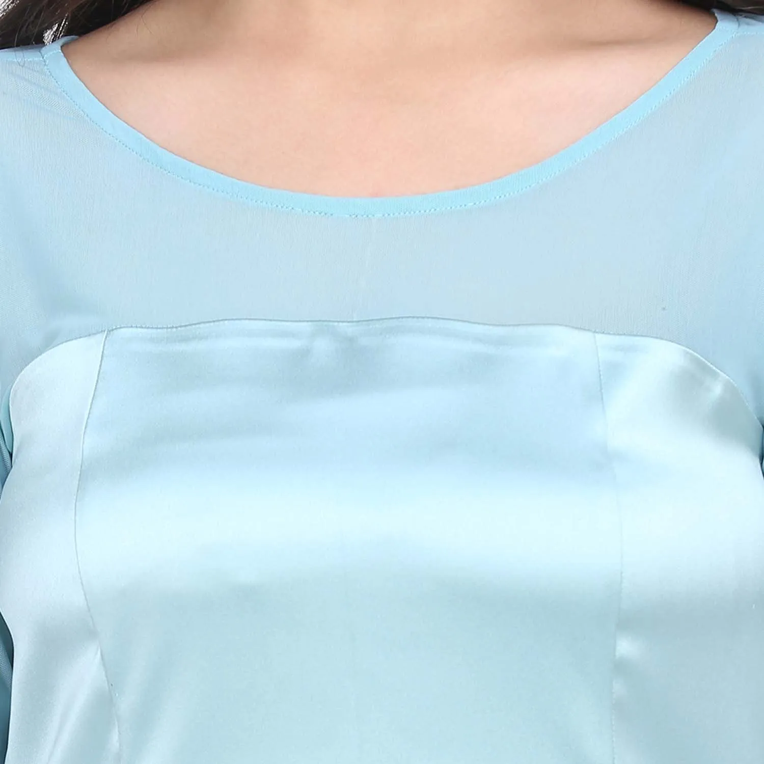 Sea Green Gorgeous Stretch Satin Party Dress 