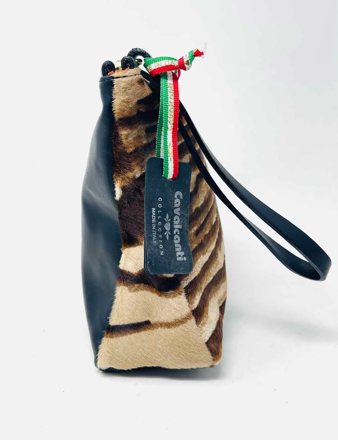 Tan/Black Zebra Paneled Purses Wristlet