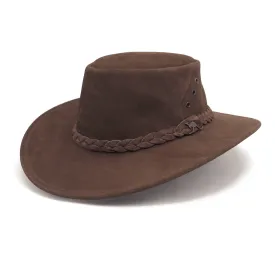 The Alice Hat in Brown Suede Leather