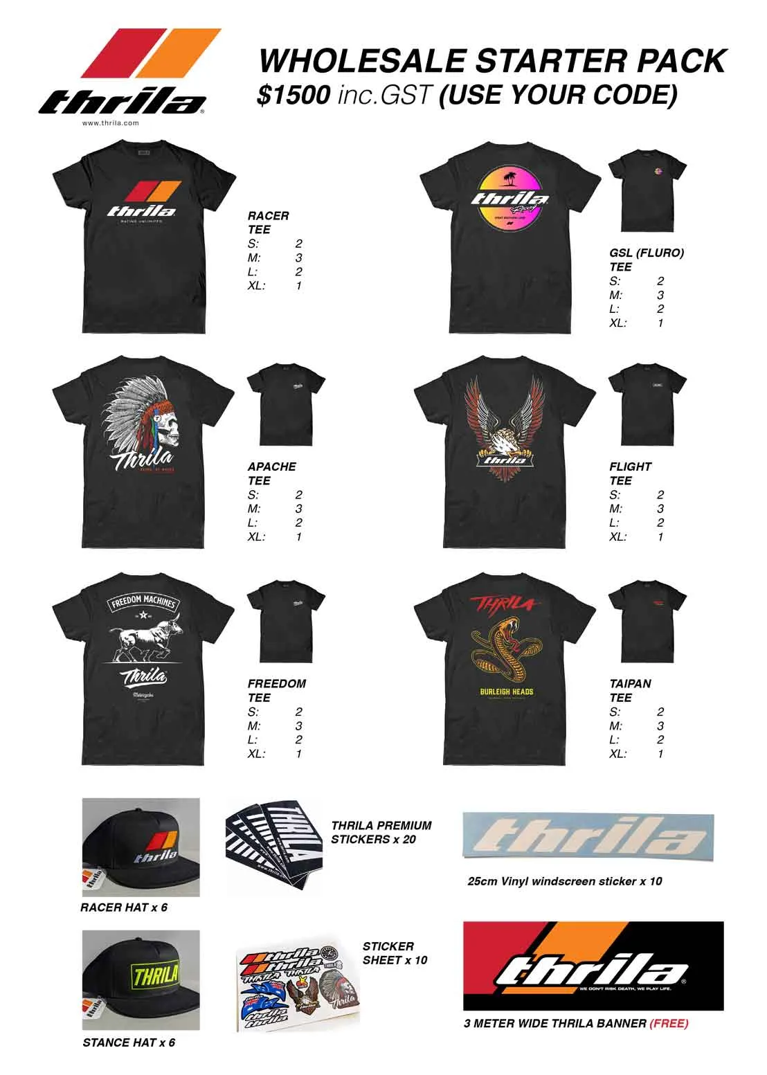 Wholesale Starter Pack (add unique code to get Wholesale discount) AVAIL. TO SHOPS ONLY