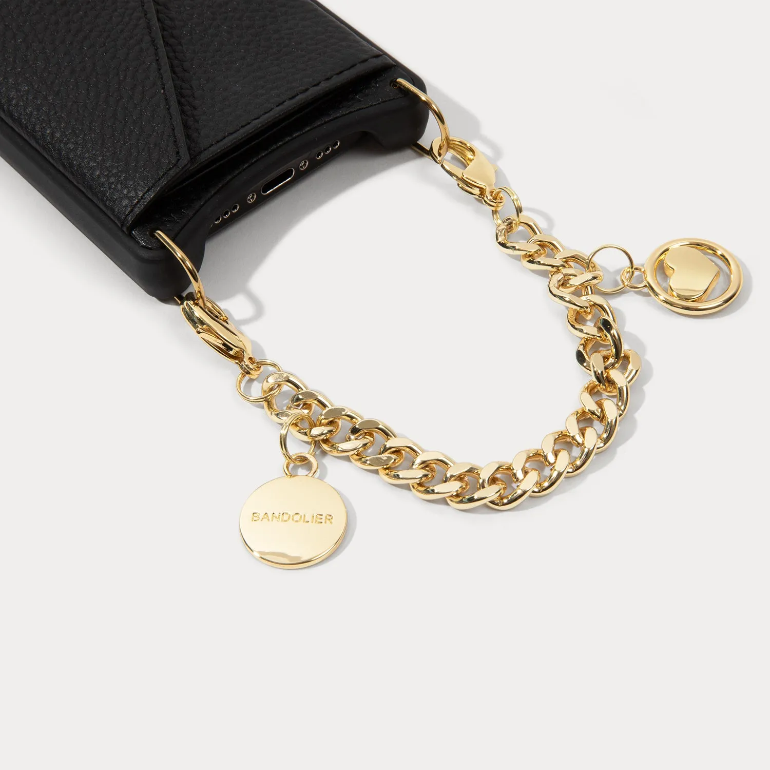 Wristlet Circle Heart Charm - Gold/Gold